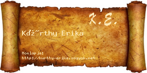 Kürthy Erika névjegykártya