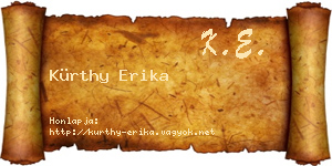Kürthy Erika névjegykártya